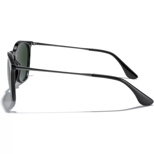 MERRYS Vintage Polarized Sunglasses for Women Men Retro Round Mirrored Lens Sun glasses UV400Black FrameG15 LensGrey Legs