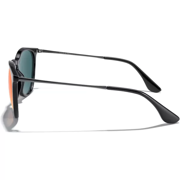 MERRYS Vintage Polarized Sunglasses for Women Men Retro Round Mirrored Lens Sun glasses UV400Black FrameRed Mirror LensGrey Legs