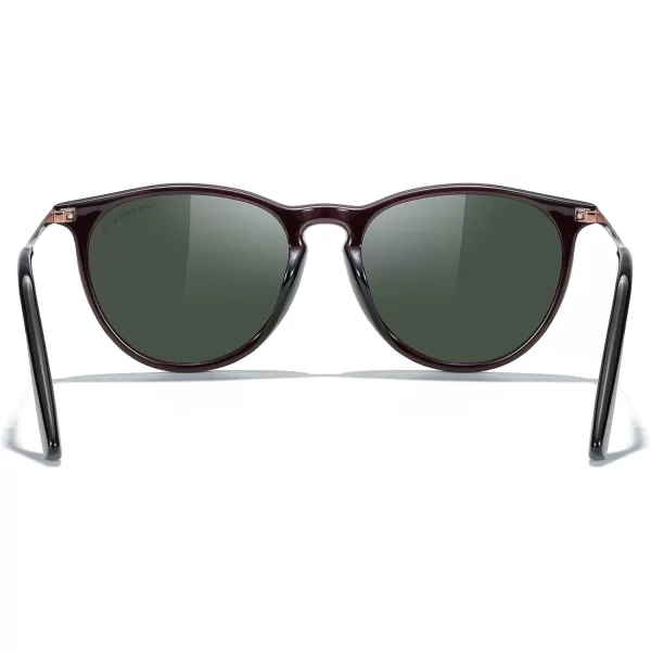 MERRYS Vintage Polarized Sunglasses for Women Men Retro Round Mirrored Lens Sun glasses UV400Brown FrameG15 LensGold Legs