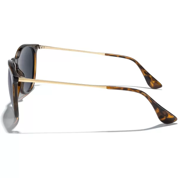 MERRYS Vintage Polarized Sunglasses for Women Men Retro Round Mirrored Lens Sun glasses UV400Leopard FrameBlack LensGold Legs