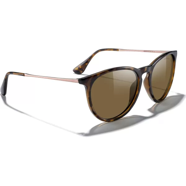 MERRYS Vintage Polarized Sunglasses for Women Men Retro Round Mirrored Lens Sun glasses UV400Leopard FrameBrown LensBrown Legs