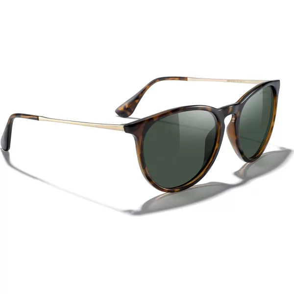 MERRYS Vintage Polarized Sunglasses for Women Men Retro Round Mirrored Lens Sun glasses UV400Leopard FrameG15 LensGold Legs