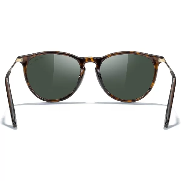 MERRYS Vintage Polarized Sunglasses for Women Men Retro Round Mirrored Lens Sun glasses UV400Leopard FrameG15 LensGold Legs