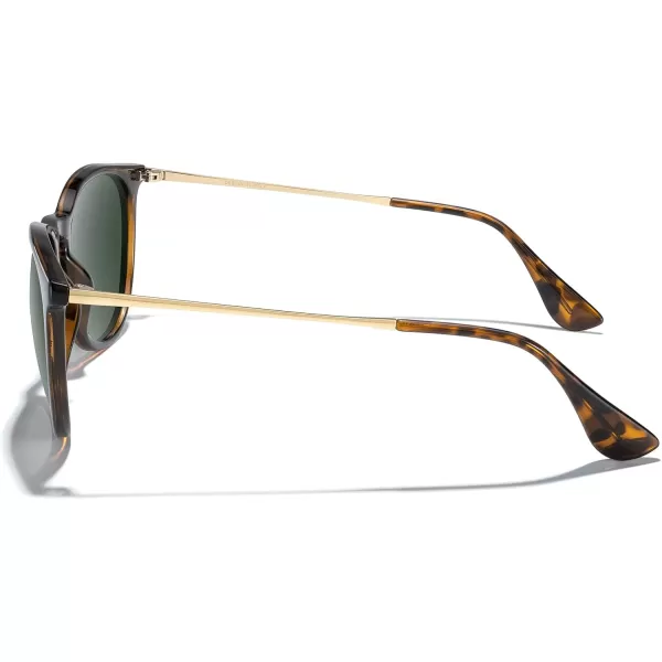 MERRYS Vintage Polarized Sunglasses for Women Men Retro Round Mirrored Lens Sun glasses UV400Leopard FrameG15 LensGold Legs
