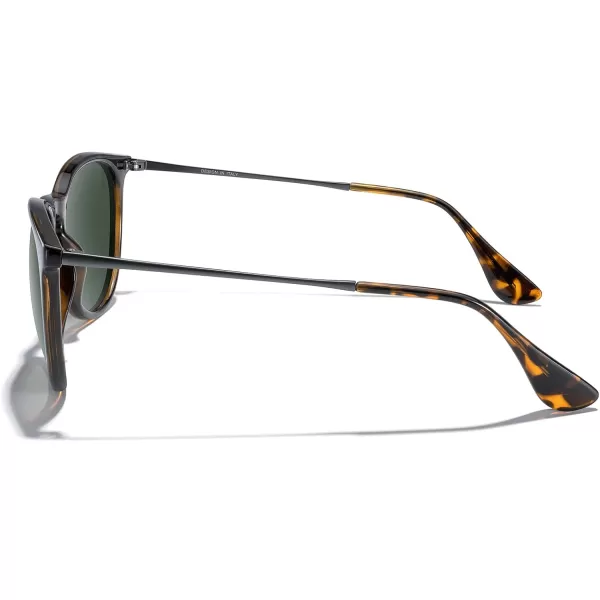 MERRYS Vintage Polarized Sunglasses for Women Men Retro Round Mirrored Lens Sun glasses UV400Leopard FrameG15 LensGrey Legs