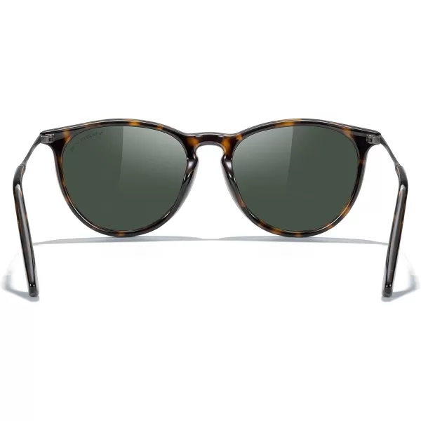 MERRYS Vintage Polarized Sunglasses for Women Men Retro Round Mirrored Lens Sun glasses UV400Leopard FrameG15 LensGrey Legs