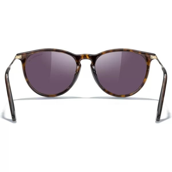 MERRYS Vintage Polarized Sunglasses for Women Men Retro Round Mirrored Lens Sun glasses UV400Leopard FrameGreen Mirror LensGold Legs