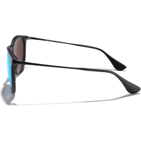 MERRYS Vintage Polarized Sunglasses for Women Men Retro Round Mirrored Lens Sun glasses UV400Matte Black FrameBlue Mirror LensBlack Legs