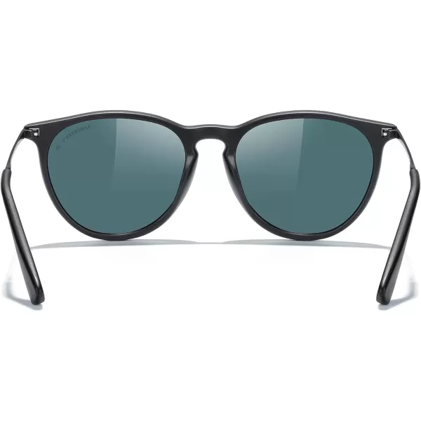 MERRYS Vintage Polarized Sunglasses for Women Men Retro Round Mirrored Lens Sun glasses UV400Matte Black FrameRed Mirror LensBlack Legs