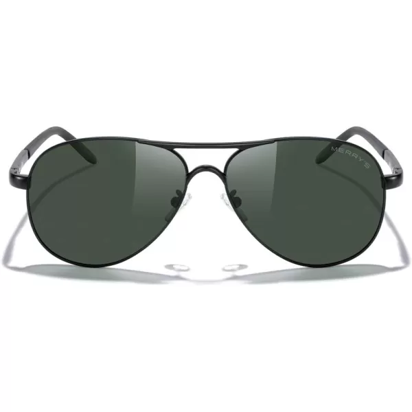 MERRYS Aviator Sunglasses For Men Women Polarized Driving Sun glasses UV400 Protection S8513Black FrameBlack BridgeG15 Lens