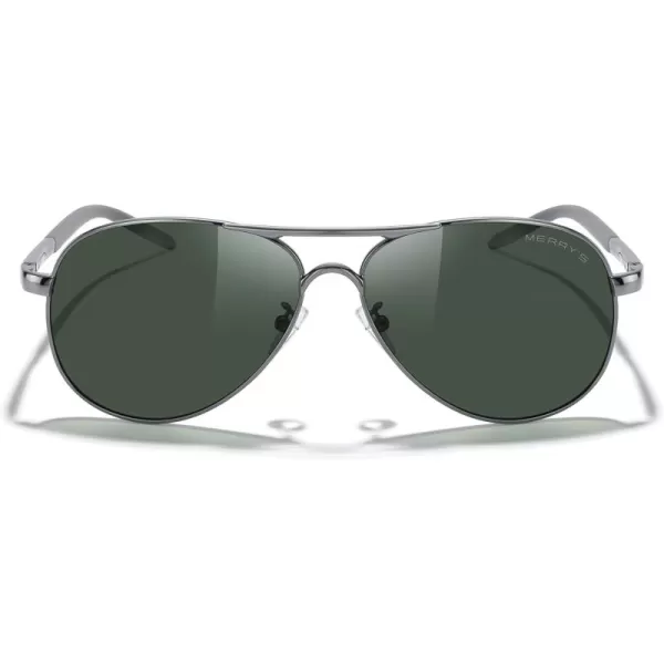 MERRYS Aviator Sunglasses For Men Women Polarized Driving Sun glasses UV400 Protection S8513Gray FrameGray BridgeG15 Lens