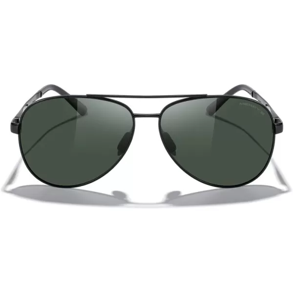 MERRYS Aviator Sunglasses for Men Women  Polarized Driving Sun glasses Mirrored Lens UV 400 Protection 58 MMBlack FrameG15 Lens