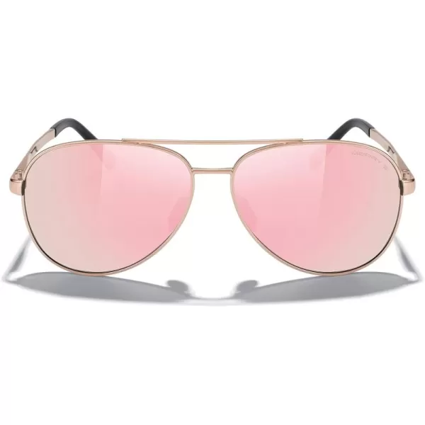 MERRYS Aviator Sunglasses for Men Women  Polarized Driving Sun glasses Mirrored Lens UV 400 Protection 58 MMRose Gold FramePink Mirror Lens