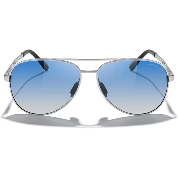 MERRYS Aviator Sunglasses for Men Women  Polarized Driving Sun glasses Mirrored Lens UV 400 Protection 58 MMSilver FrameBlue Gradient Lens