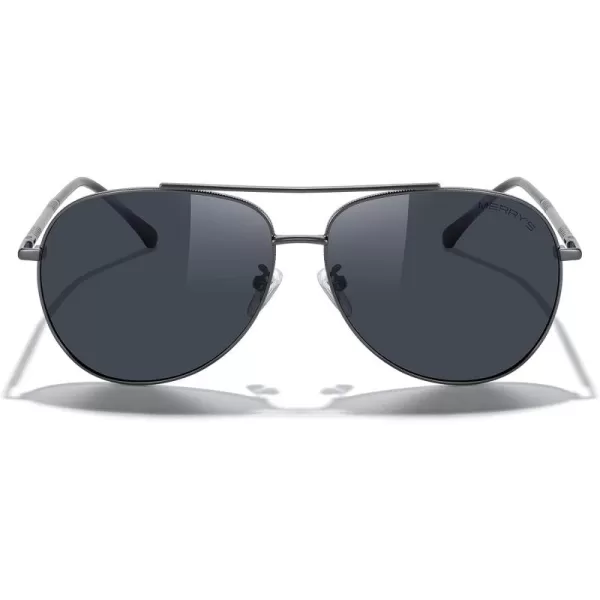 MERRYS Aviator Sunglasses for Women Men Polarized Mirror Lens with Case  Polarized Driving Sun glasses 60 MMGray FrameBlack Lens