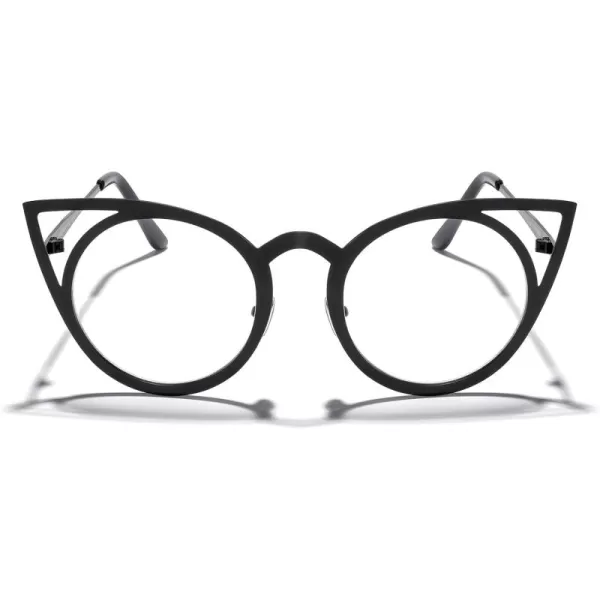 MERRYS Cat Eye Sunglasses Round Metal CutOut Flash Mirror Lens Sun glasses S8064Transparent