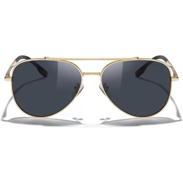 MERRYS Classic Mirrored Aviator Sunglasses for Men Women Polarized Driving Fishing Mens SunglassesGold FrameBlack Lens