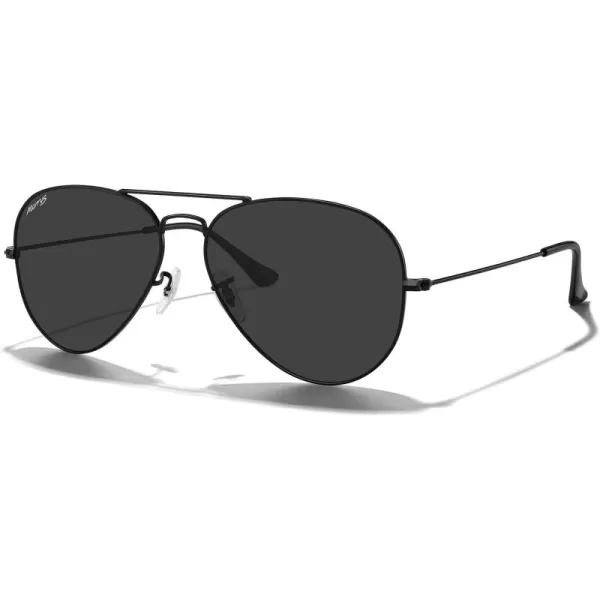 MERRYS Classic Polarized Aviator Sunglasses for Men Women S6025Black FrameBlack Lens