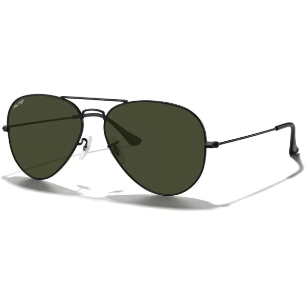 MERRYS Classic Polarized Aviator Sunglasses for Men Women S6025Black FrameG15 Lens