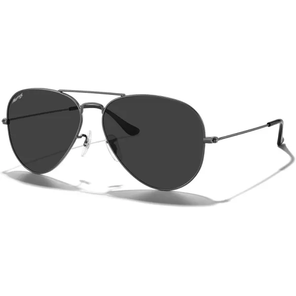 MERRYS Classic Polarized Aviator Sunglasses for Men Women S6025Gunmetal FrameBlack Lens