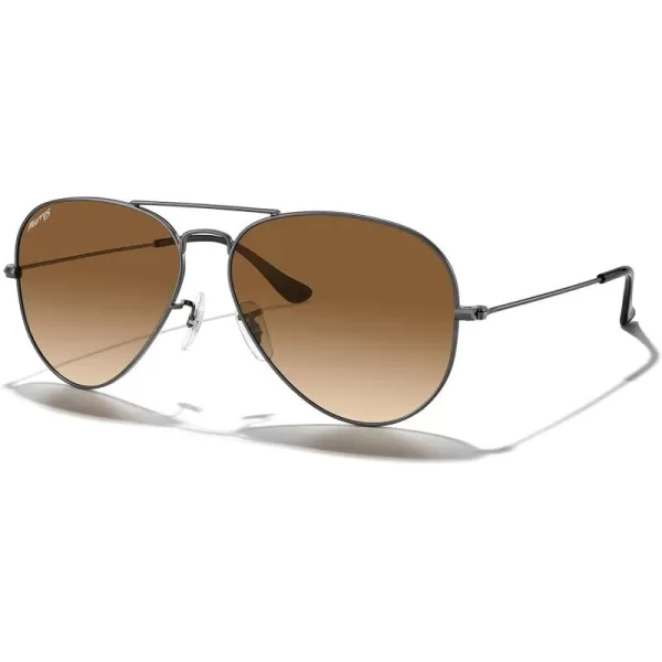 MERRYS Classic Polarized Aviator Sunglasses for Men Women S6025Gunmetal FrameBrown Gradient Lens