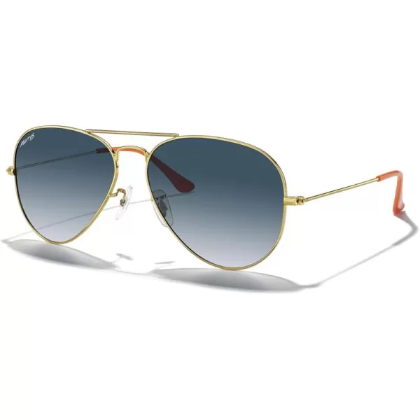 MERRYS Classic Polarized Aviator Sunglasses for Men Women S6025Polished Gold FrameBlue Gradient Lens