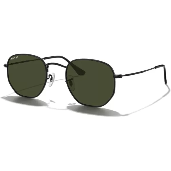MERRYS Classic Polarized Sunglasses for Women Men Vintage Polygon Square Shades S6548Black FrameG15 Lens