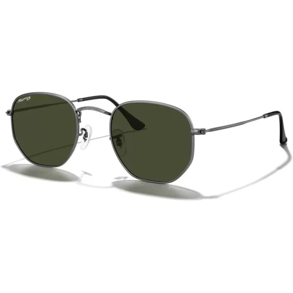 MERRYS Classic Polarized Sunglasses for Women Men Vintage Polygon Square Shades S6548Gunmetal FrameG15 Lens