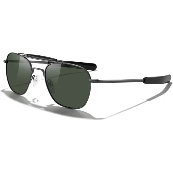 MERRYS Classic Square Aviator II Military Polarized Sunglasses for Men or Women S8637Gun FrameGreen Polarized Lens