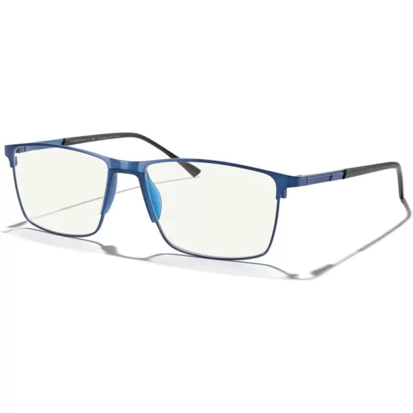 MERRYS Fashion Blue Light Blocking Glasses  Reading Glasses Metal Frame Spring Hinge Readers for Men EyeglassesBlue55mm