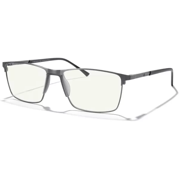 MERRYS Fashion Blue Light Blocking Glasses  Reading Glasses Metal Frame Spring Hinge Readers for Men EyeglassesGray55mm