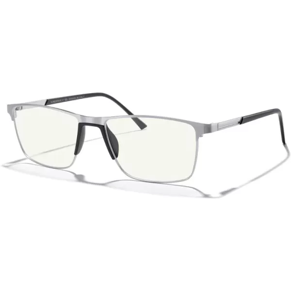 MERRYS Fashion Blue Light Blocking Glasses  Reading Glasses Metal Frame Spring Hinge Readers for Men EyeglassesSilver52mm