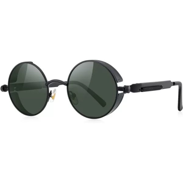 MERRYS Gothic Steampunk Sunglasses for Women Men Round Lens Metal Frame S567Black FrameG15 Lens