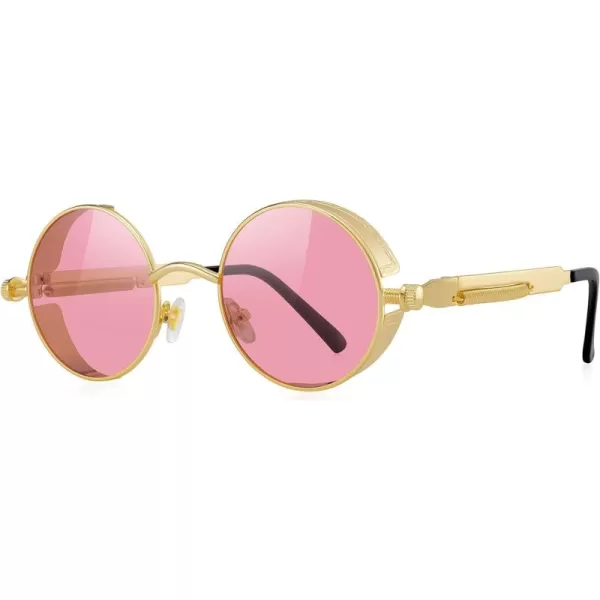 Gold Frame/Pink Tinted Lens