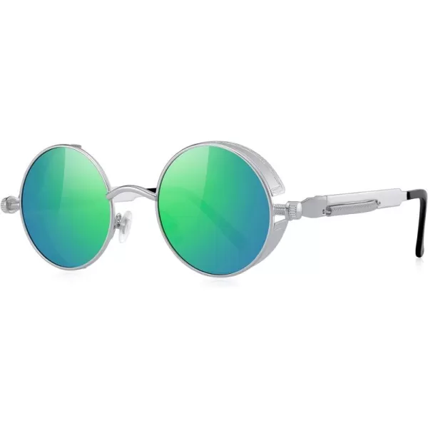 Silver Frame/Green Mirror Lens