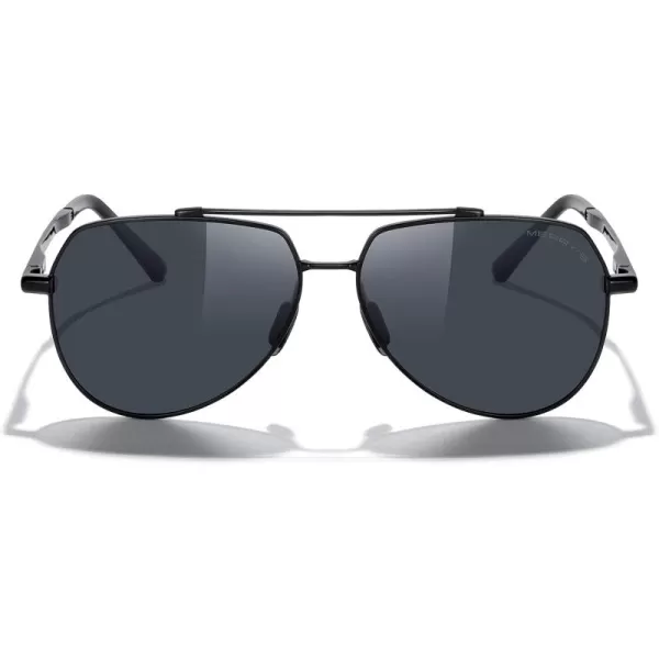 MERRYS Men Classic Pilot Sunglasses for Men Women  Polarized Driving Sun glasses Mirrored Lens UV 400 Protection 58 MMAblack FrameBlack Lens