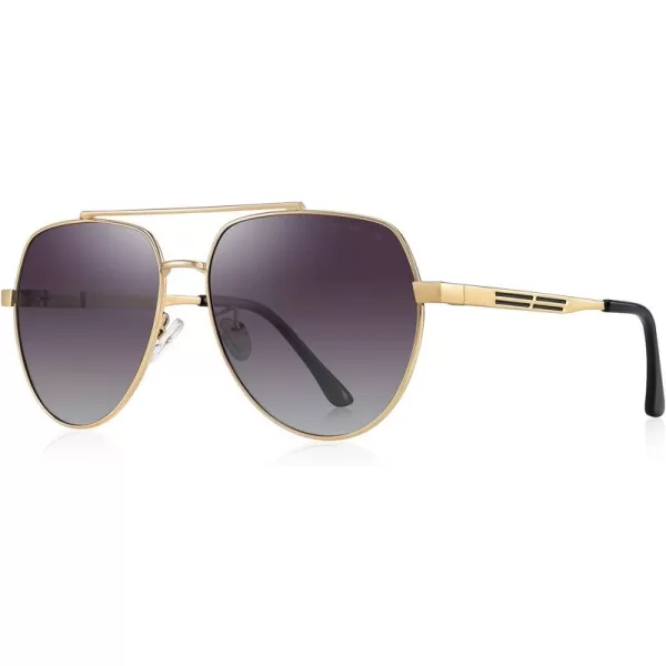MERRYS Men Classic Pilot Sunglasses for Men Women  Polarized Driving Sun glasses Mirrored Lens UV 400 Protection 58 MMZgoldgray