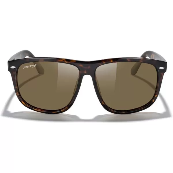 MERRYS Mens Oversized Square Polarized Sunglasses for Driving Fishing Golfing UV400 Protection S8147Leopard FrameBrown Lens
