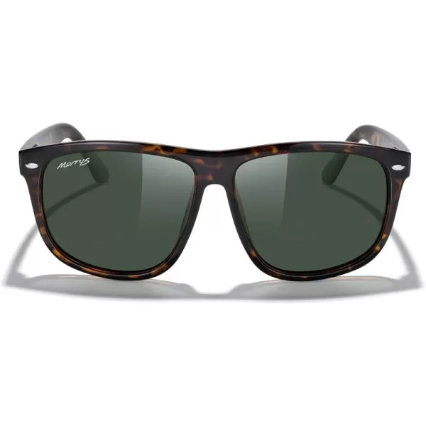 MERRYS Mens Oversized Square Polarized Sunglasses for Driving Fishing Golfing UV400 Protection S8147Leopard FrameG15 Lens