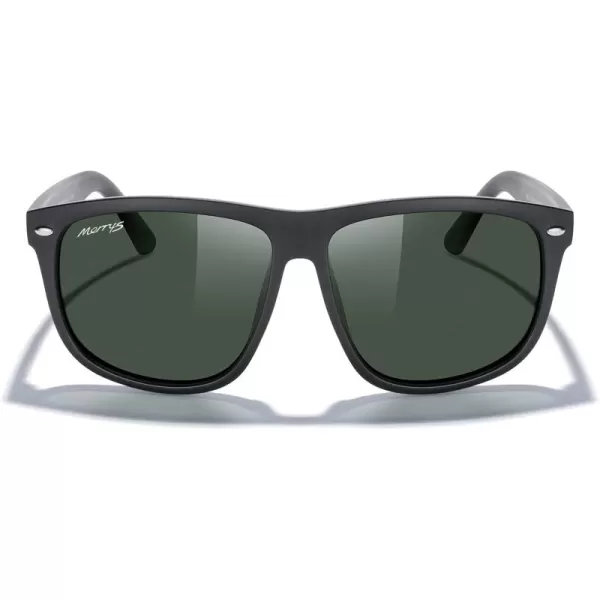 MERRYS Mens Oversized Square Polarized Sunglasses for Driving Fishing Golfing UV400 Protection S8147Matte Black FrameG15 Lens