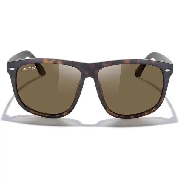 MERRYS Mens Oversized Square Polarized Sunglasses for Driving Fishing Golfing UV400 Protection S8147Matte Leopard FrameBrown Lens
