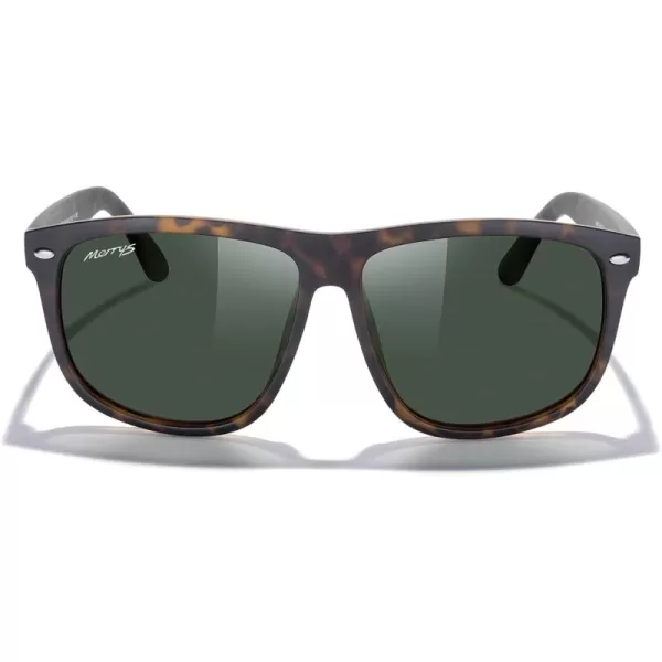 MERRYS Mens Oversized Square Polarized Sunglasses for Driving Fishing Golfing UV400 Protection S8147Matte Leopard FrameG15 Lens