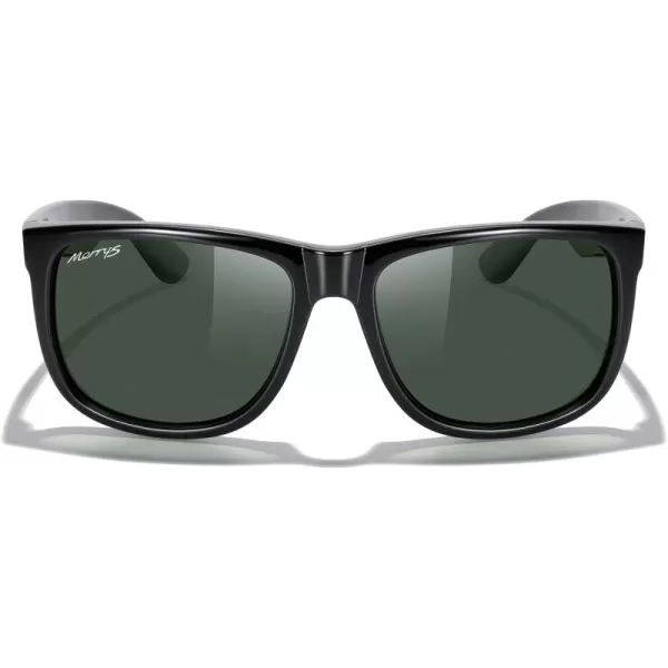 MERRYS Mens Rectangular Polarized Sunglasses UV400 Protection for Driving Fishing Hiking Golf Outdoor Sport Glasses S8165Black FrameG15 Lens