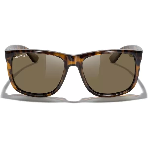 MERRYS Mens Rectangular Polarized Sunglasses UV400 Protection for Driving Fishing Hiking Golf Outdoor Sport Glasses S8165Leopard FrameBrown Lens