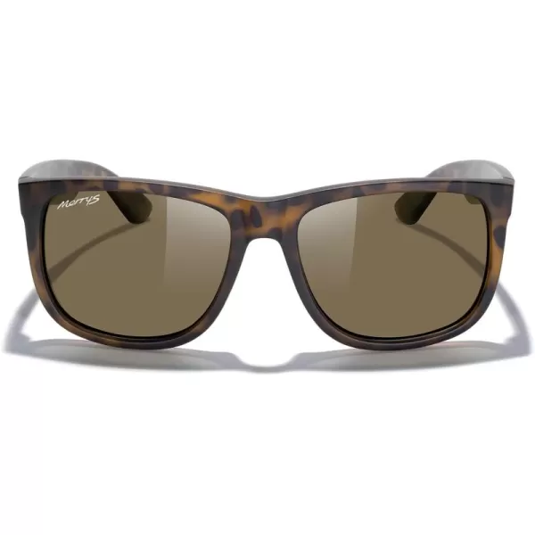MERRYS Mens Rectangular Polarized Sunglasses UV400 Protection for Driving Fishing Hiking Golf Outdoor Sport Glasses S8165Matte Leopard FrameBrown Lens