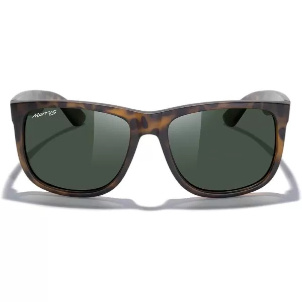MERRYS Mens Rectangular Polarized Sunglasses UV400 Protection for Driving Fishing Hiking Golf Outdoor Sport Glasses S8165Matte Leopard FrameG15 Lens