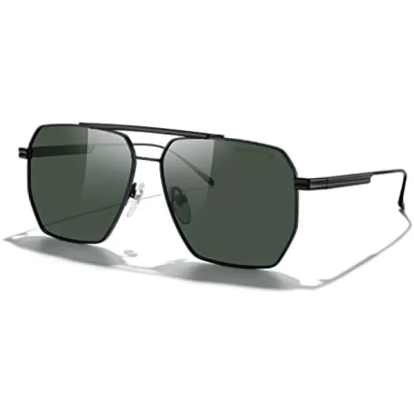 MERRYS Oversized Polarized Square Sunglasses for Women Men Vintage Retro Shades UV400 Classic Large Metal Sun GlassesBlack FrameG15 Lens