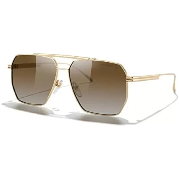 MERRYS Oversized Polarized Square Sunglasses for Women Men Vintage Retro Shades UV400 Classic Large Metal Sun GlassesGold FrameBrown Gradient Lens