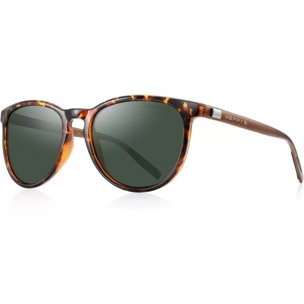MERRYS Polarized Sunglasses for Women Men Vintage Retro Classic Round Frame Aluminum Legs S8288Leopard
