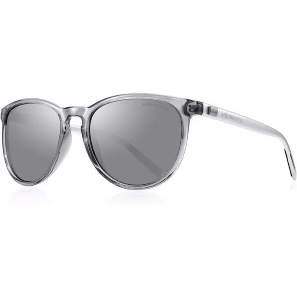 MERRYS Polarized Sunglasses for Women Men Vintage Retro Classic Round Frame Aluminum Legs S8288Silver